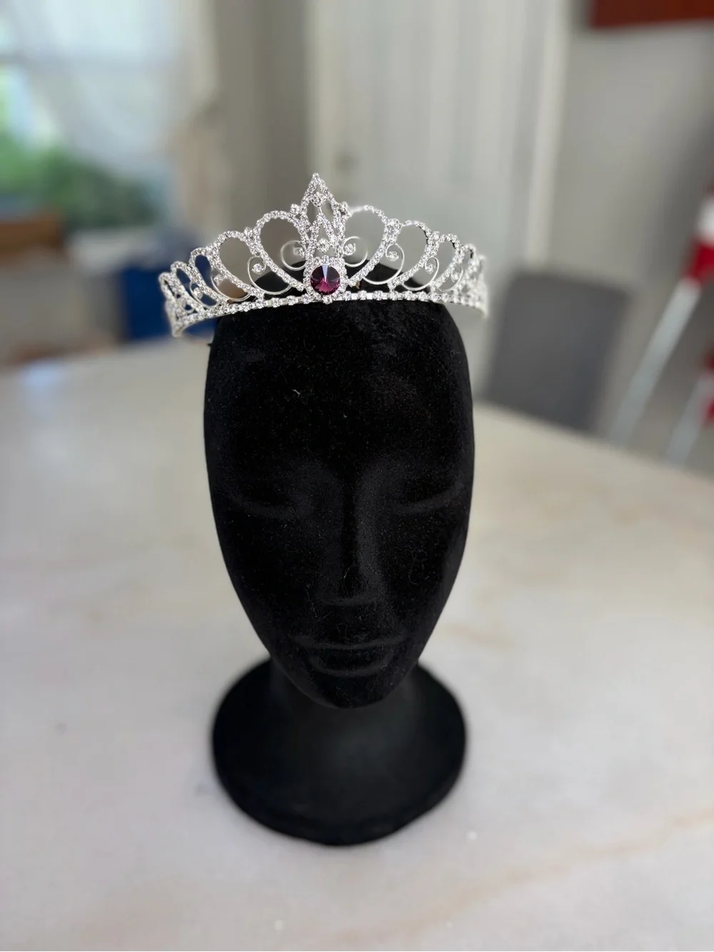 Disney Silver Tiara with Pink Gem Accent - Women Accessories